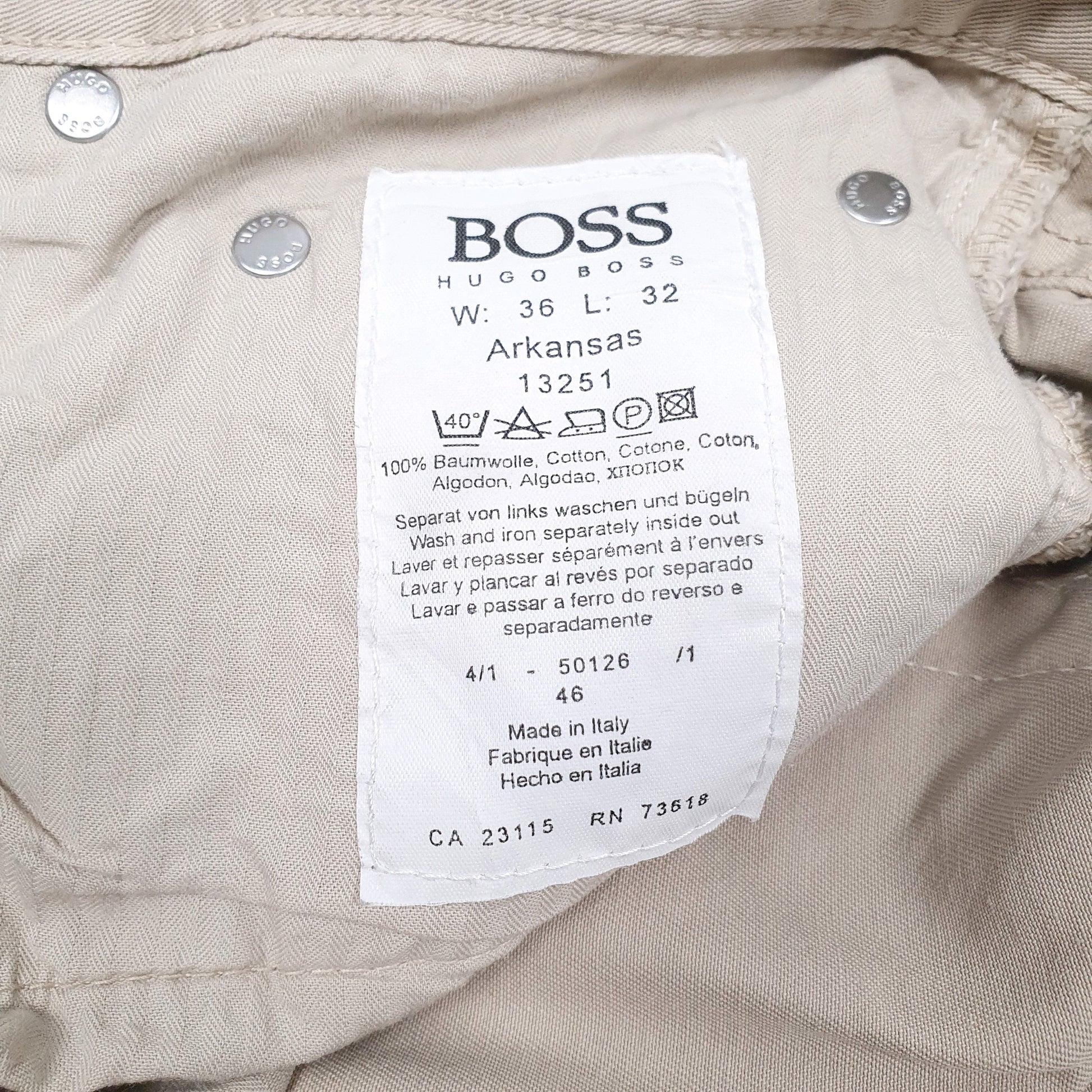 Mens Beige Hugo Boss Arkansas  Trousers