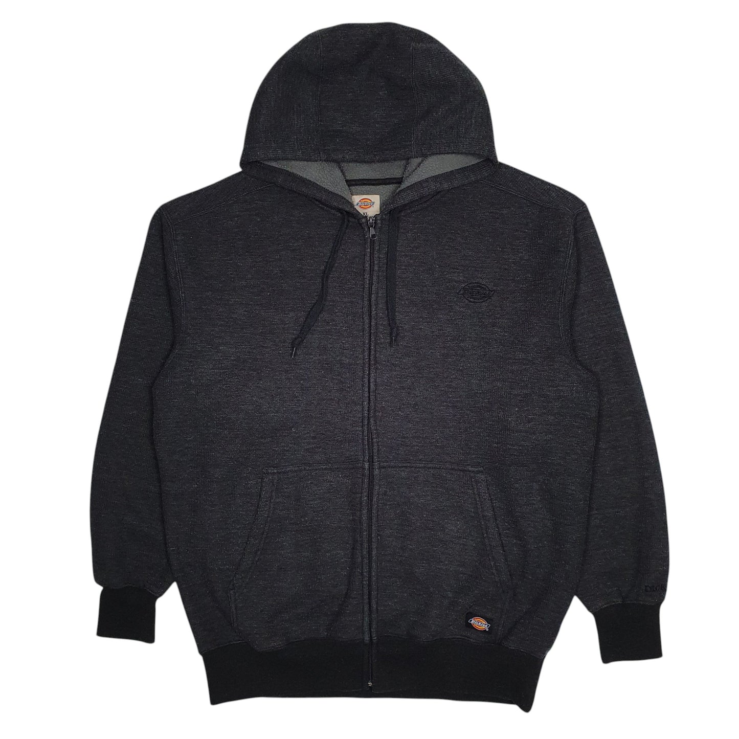 Mens Grey Dickies Hoodie Fleece Full Zip Jumper