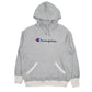 Mens Grey Champion Spellout Hoodie Jumper