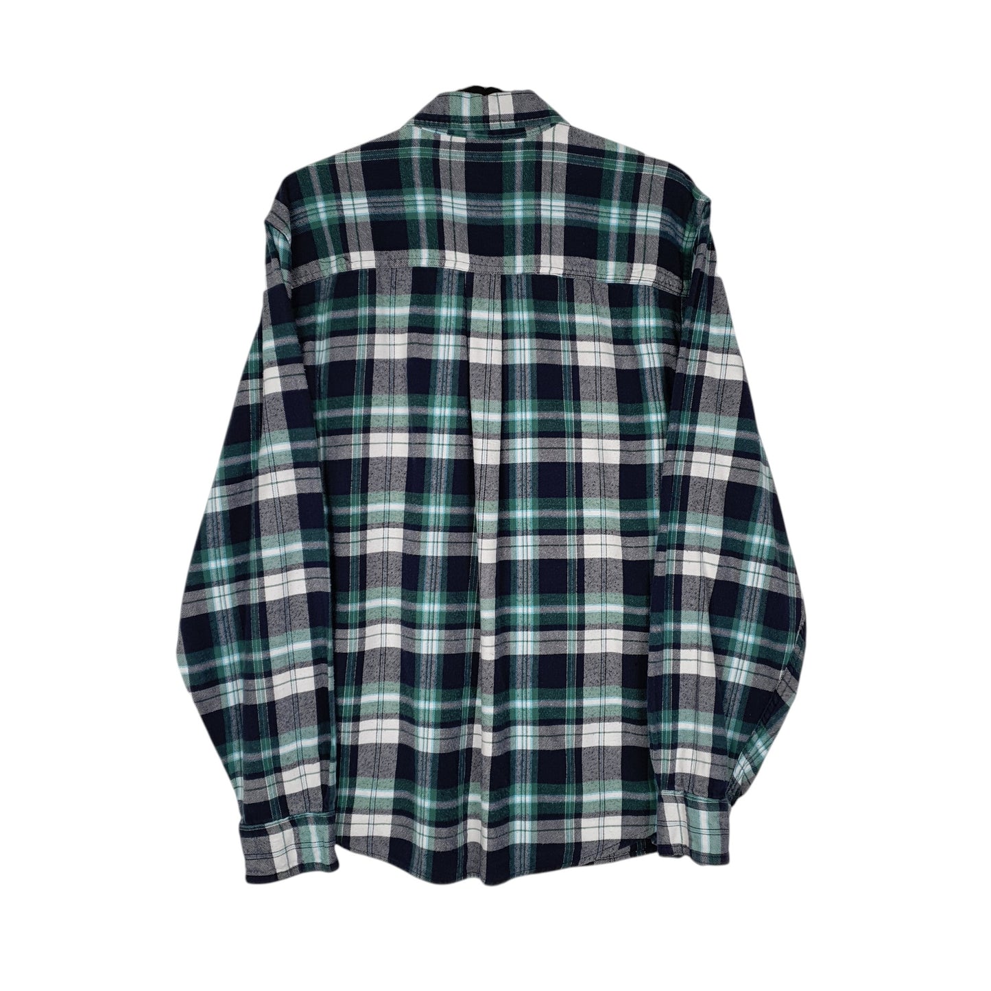 Mens Green Woolrich Thick Flannel Plaid  Shirt