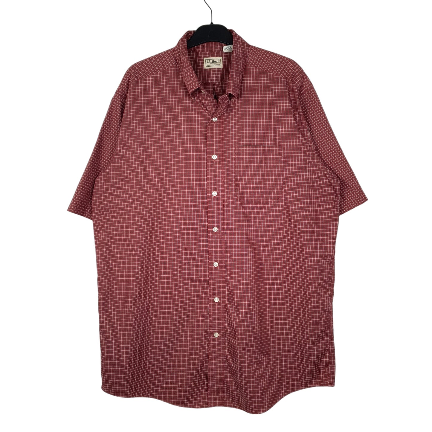 Mens Red L.L.Bean Tall Short Sleeve Shirt