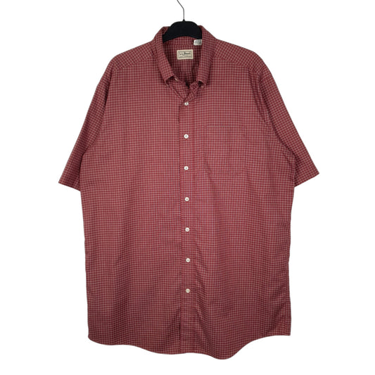 Mens Red L.L.Bean Tall Short Sleeve Shirt