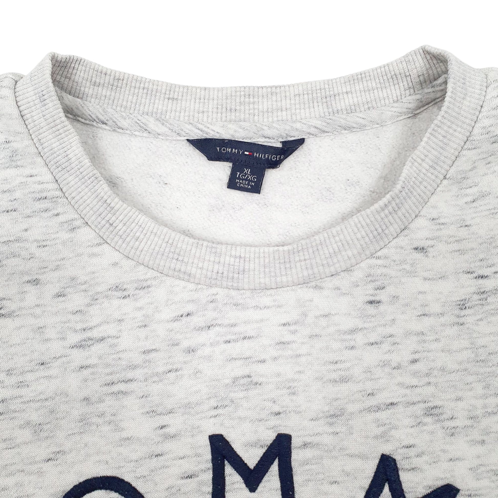 Womens Grey Tommy Hilfiger Spellout Crewneck Jumper