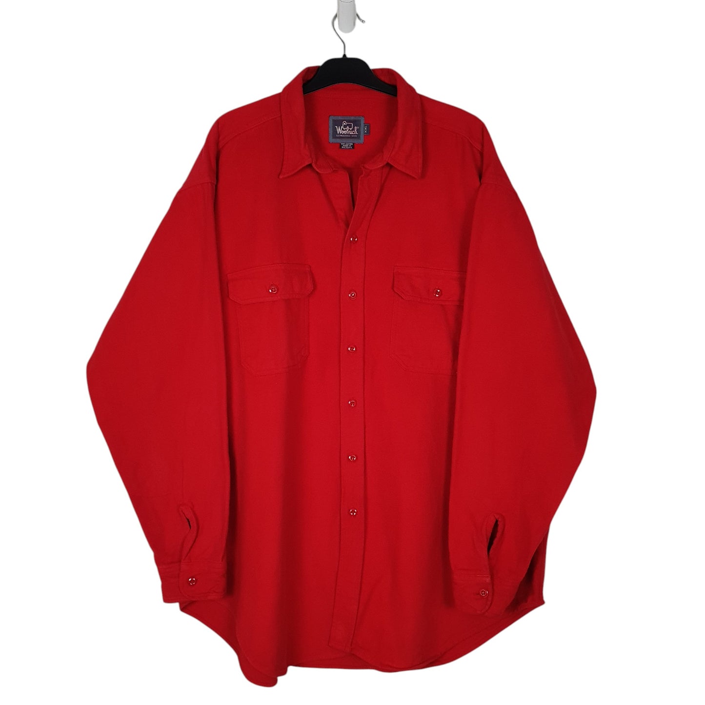 Mens Red Woolrich Vintage 1990s Thick Chamois Long Sleeve Shirt
