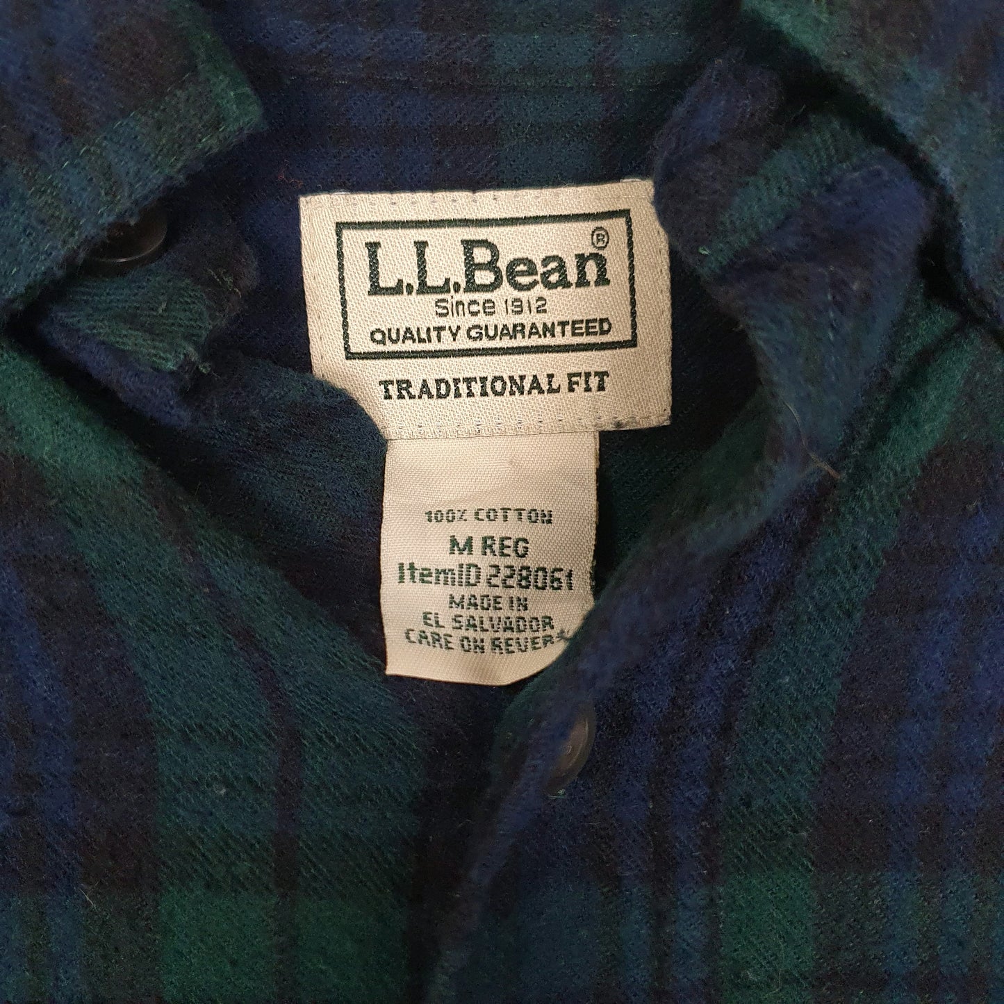 Mens Navy L.L.Bean Flannel  Shirt