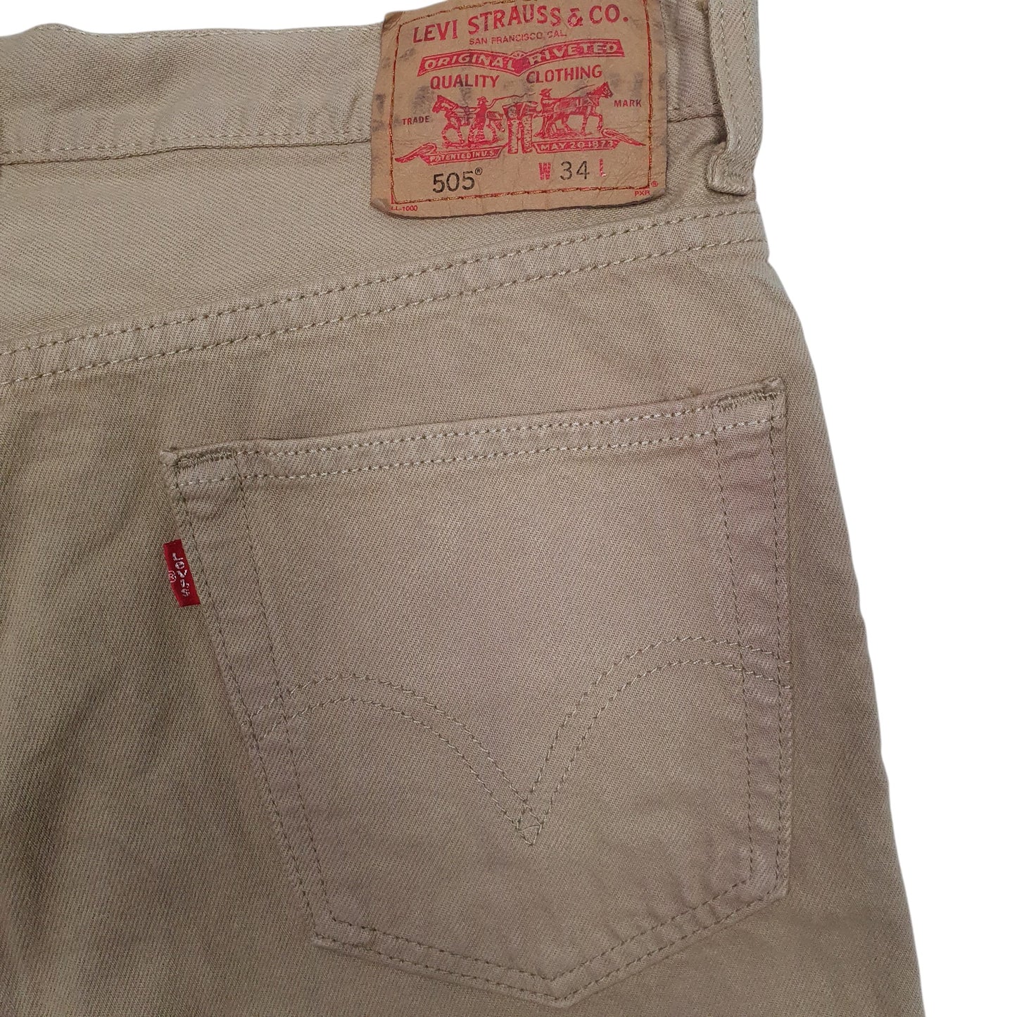 Mens Beige Levis 505 Vintage 00s  Shorts