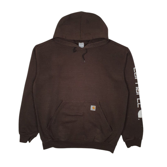 Mens Brown Carhartt Vintage 2000s Hoodie Jumper