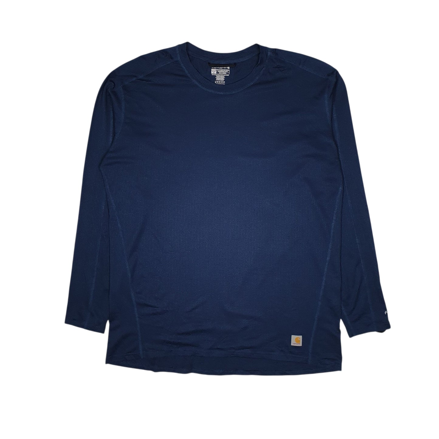 Mens Navy Carhartt Force Activewear Long Sleeve T Shirt