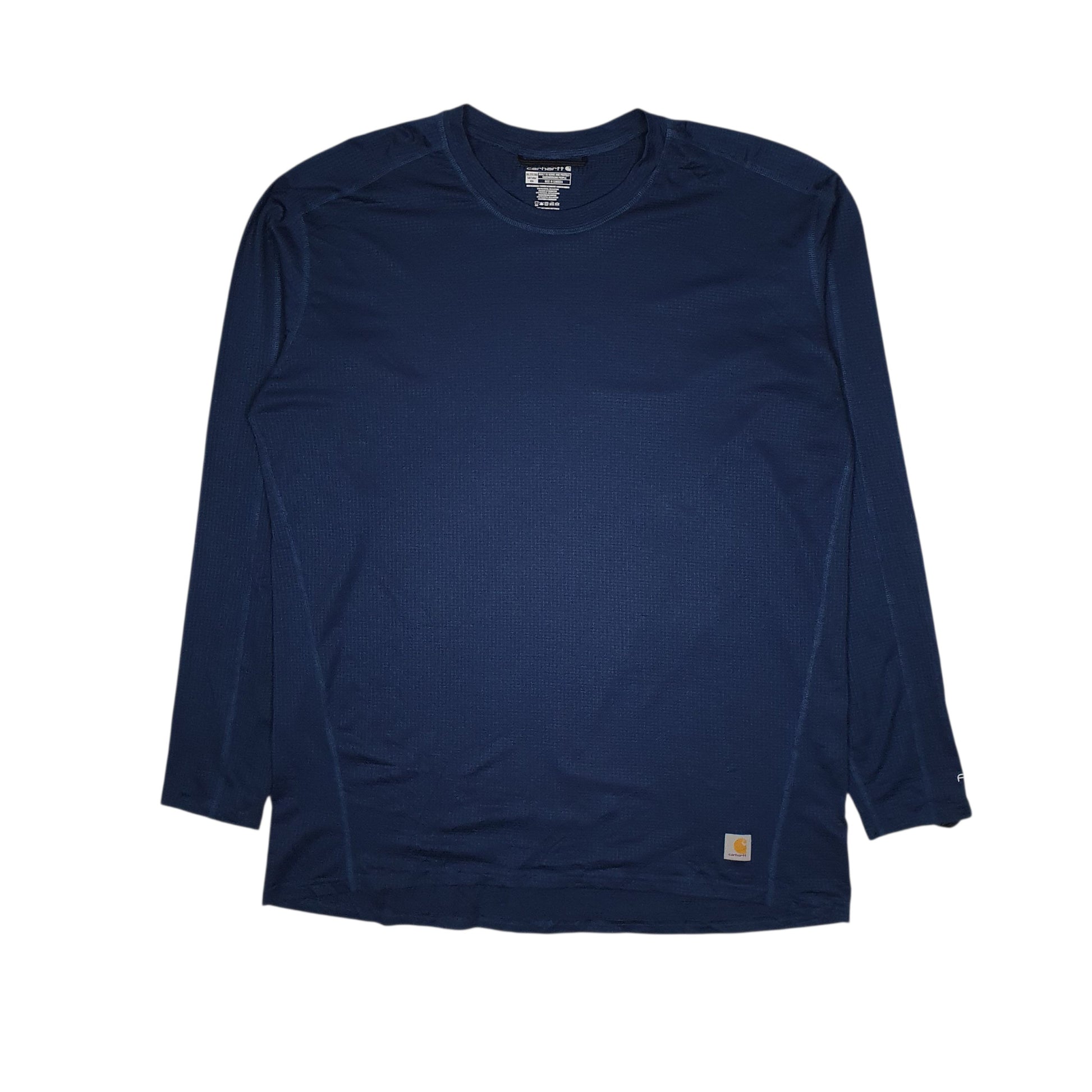 Mens Navy Carhartt Force Activewear Long Sleeve T Shirt