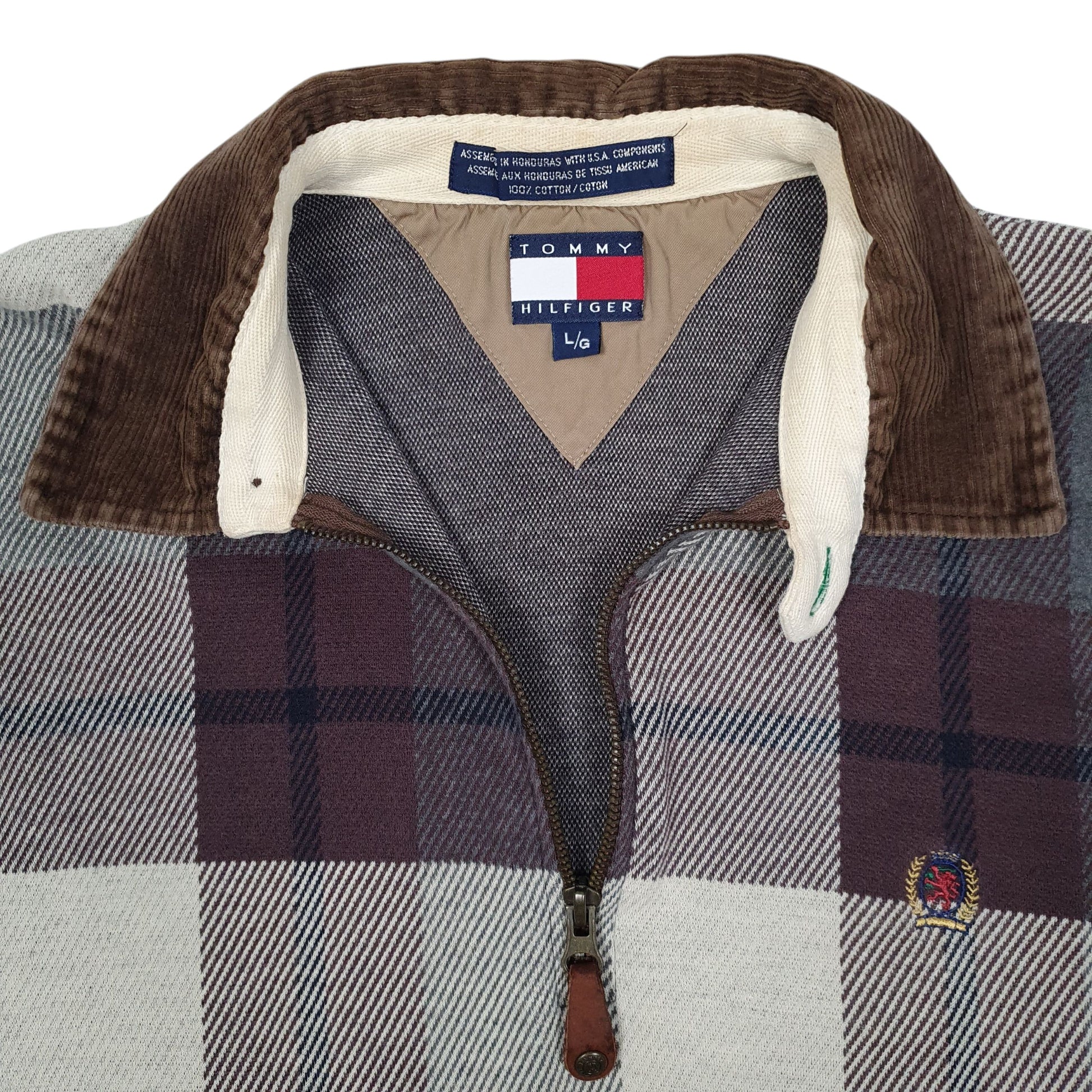 Mens Brown Tommy Hilfiger Vintage 00s Quarter Zip Jumper