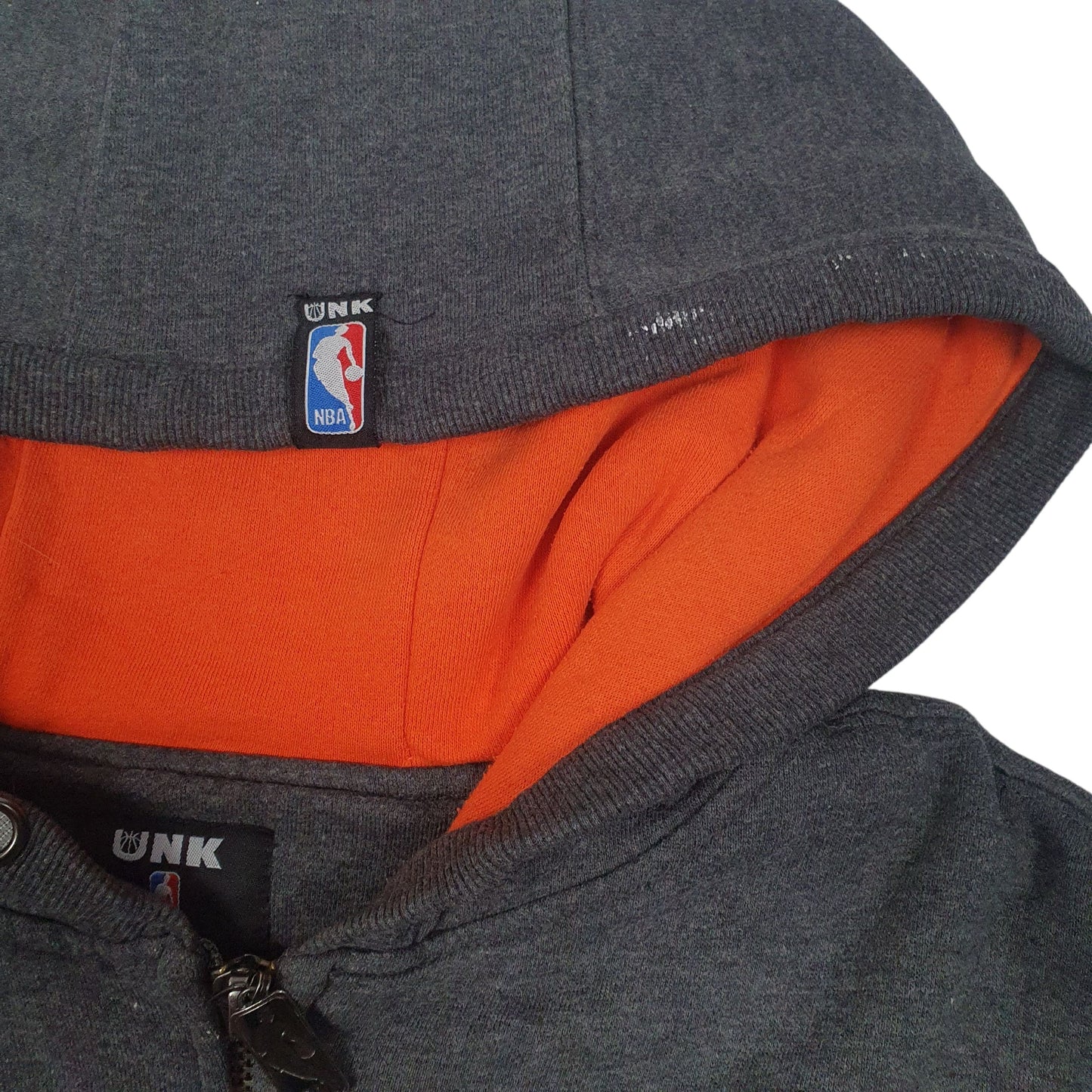 Mens Grey NBA New York Knicks Full Zip Jumper