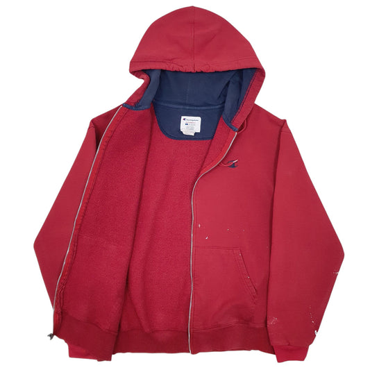 Mens Burgundy Champion  Full Zip Jumper