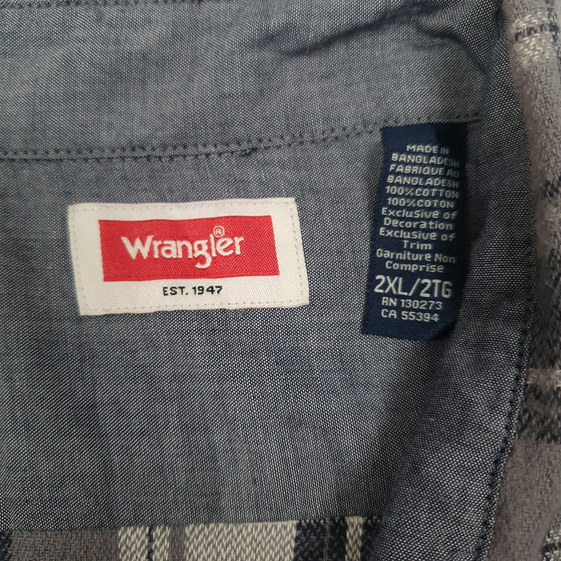 Mens Grey Wrangler Pearl Snap  Coat