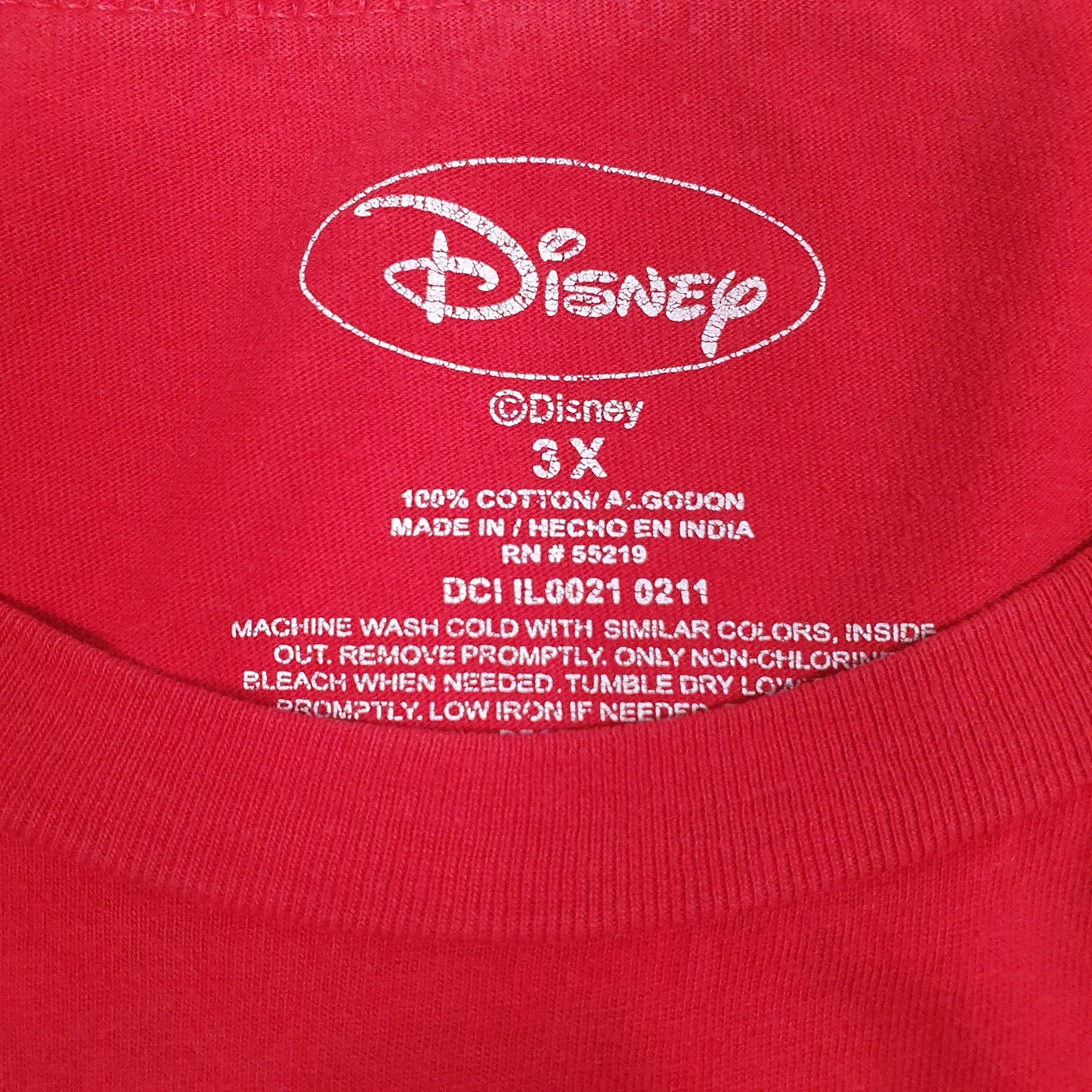 Womens Red Disney Mickey Mouse Crewneck T Shirt