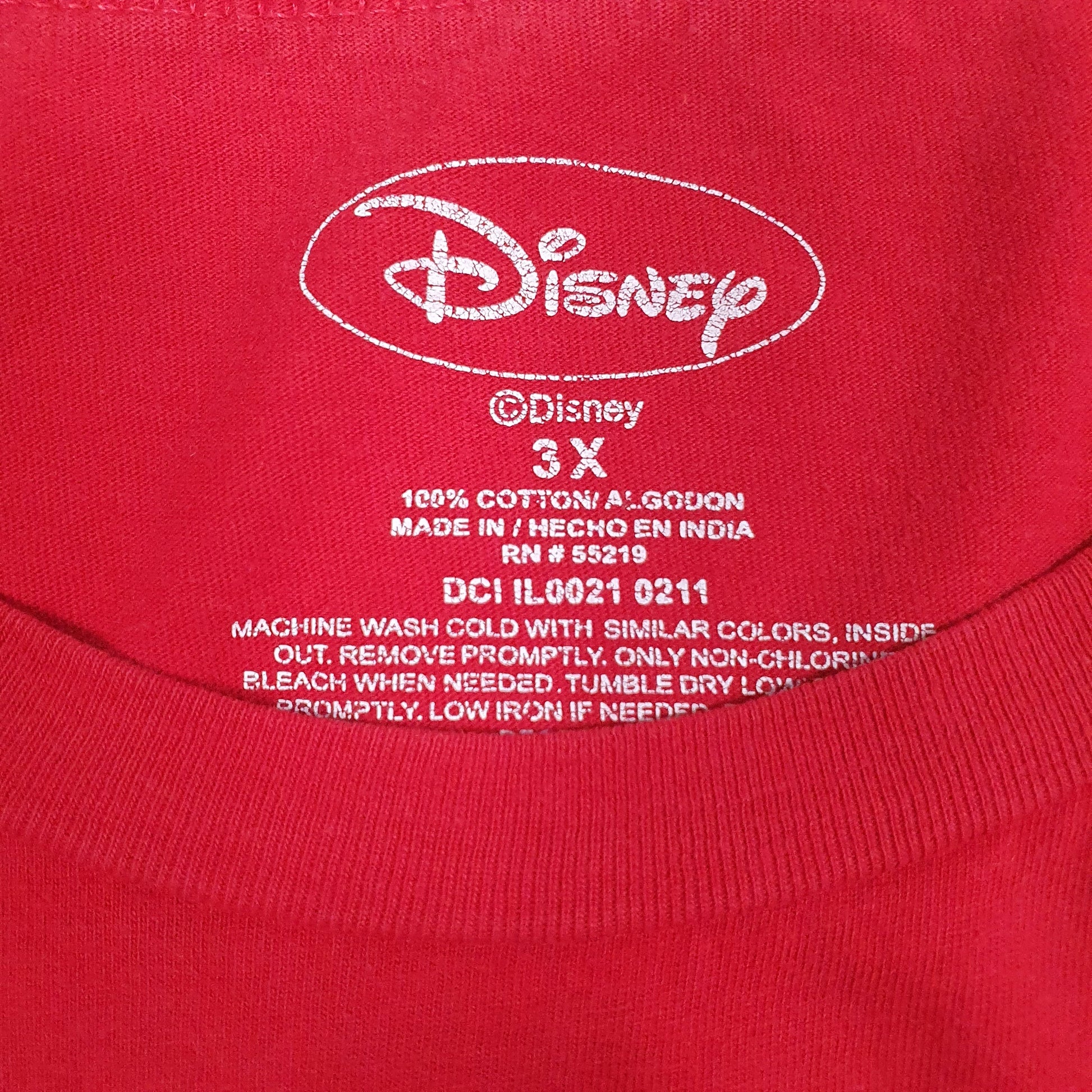 Womens Red Disney Mickey Mouse Crewneck T Shirt