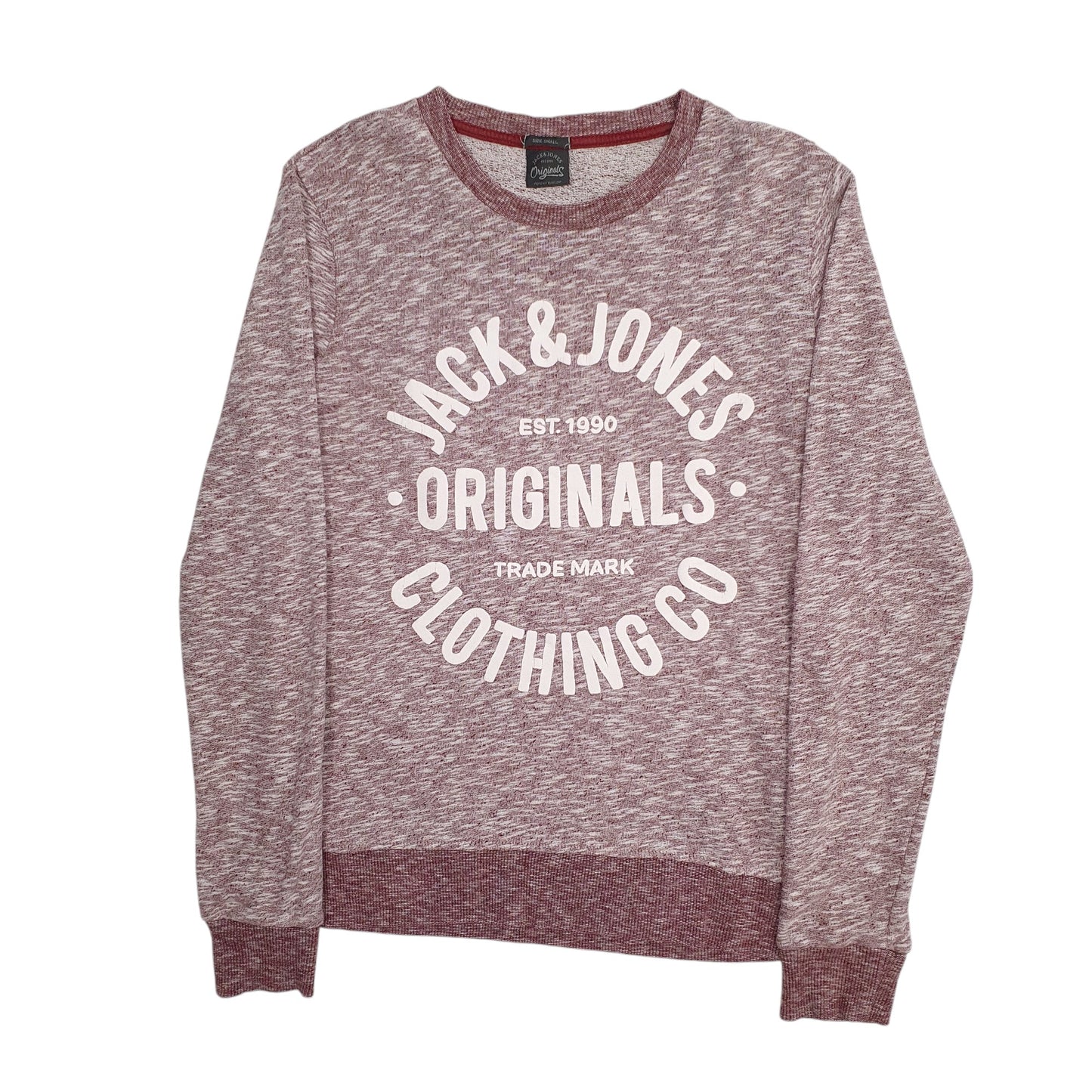 Mens Burgundy Jack & Jones  Crewneck Jumper