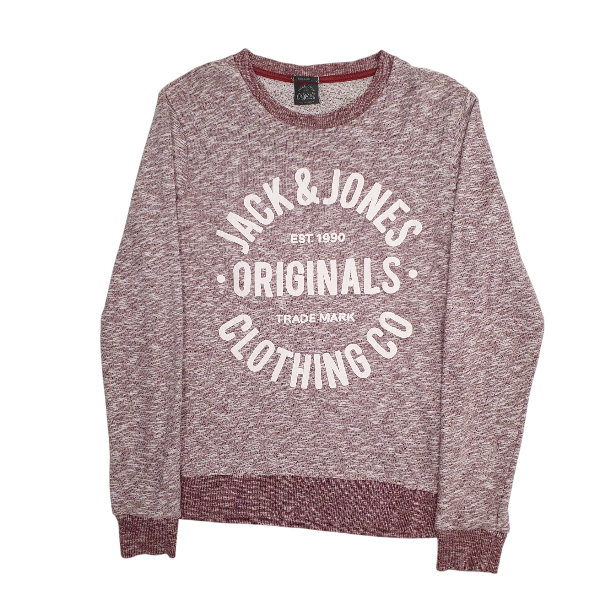 Mens Burgundy Jack & Jones  Crewneck Jumper