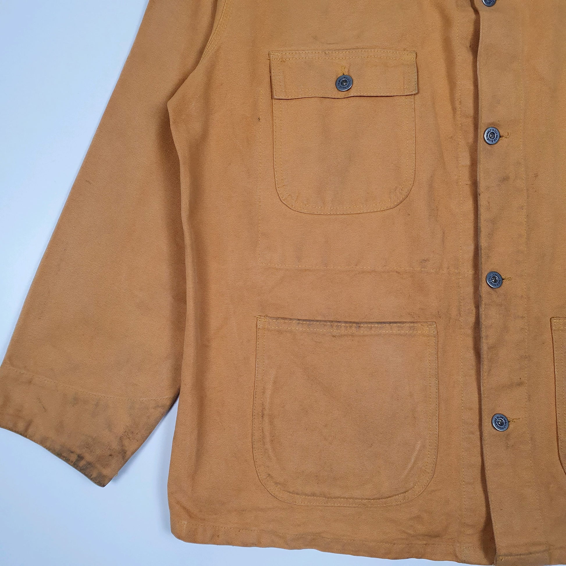 Mens Tan Benetton Vintage 1970s Chore Made in Italy  Coat