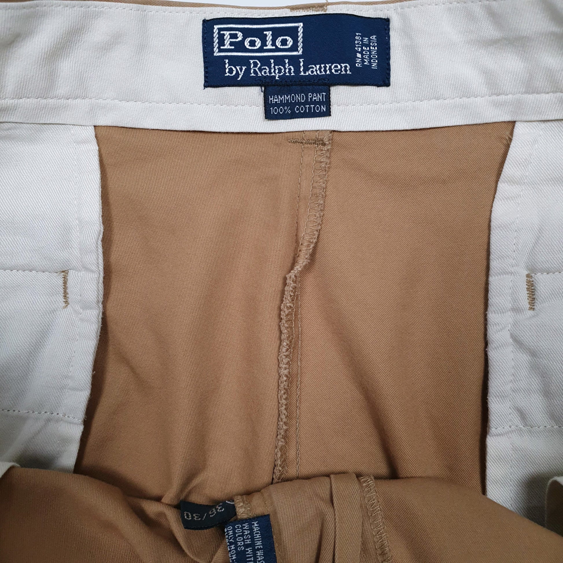 Mens Beige Polo Ralph Lauren Hammond Pant Double Pleated  Trousers