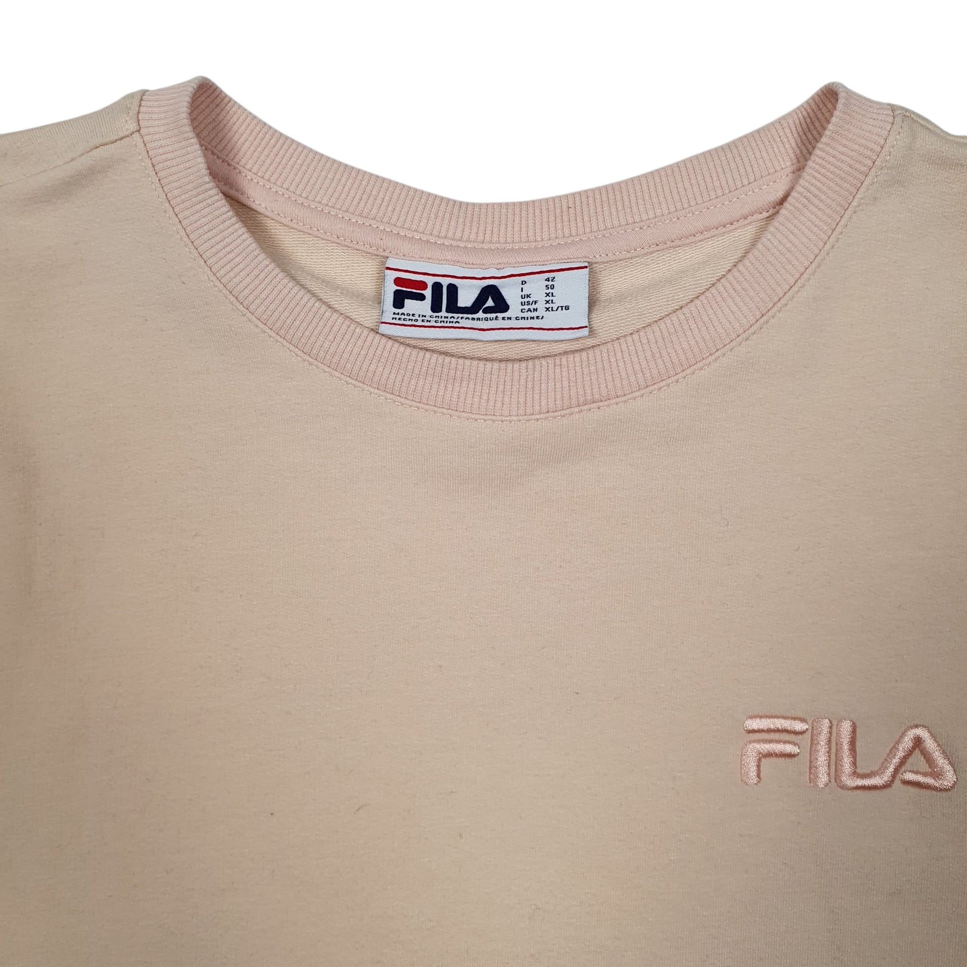Mens Pink Fila  Crewneck Jumper