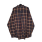 Mens Navy L.L.Bean Flannel Plaid  Shirt