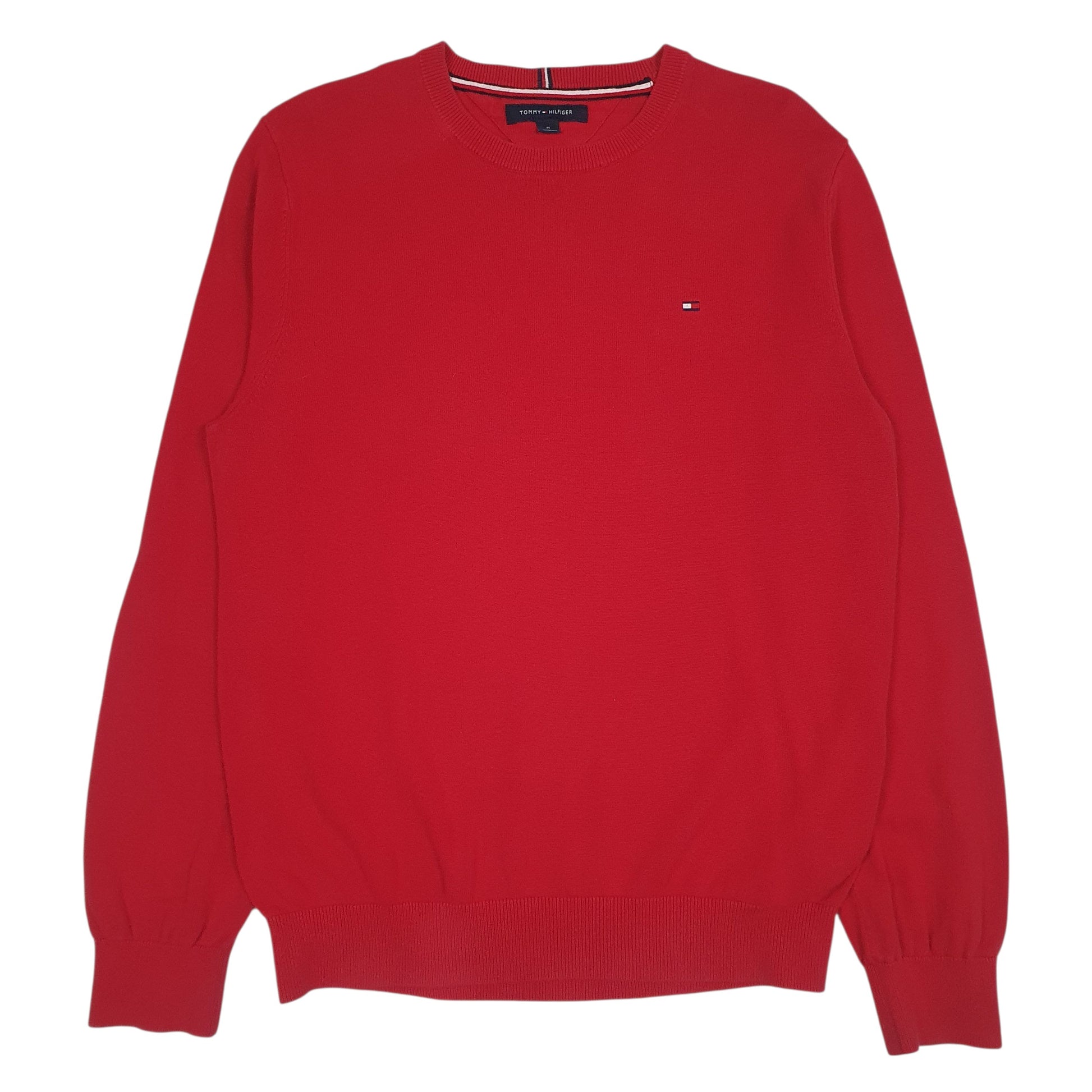 Mens Red Tommy Hilfiger  Crewneck Jumper