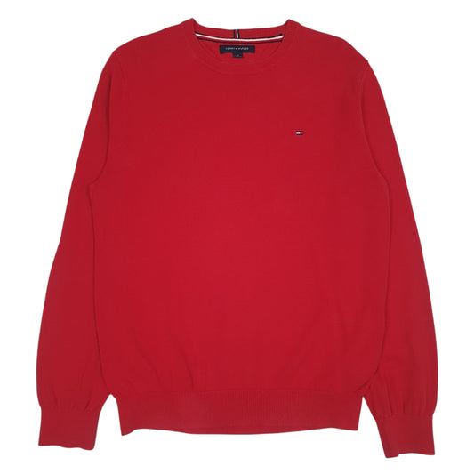 Mens Red Tommy Hilfiger  Crewneck Jumper