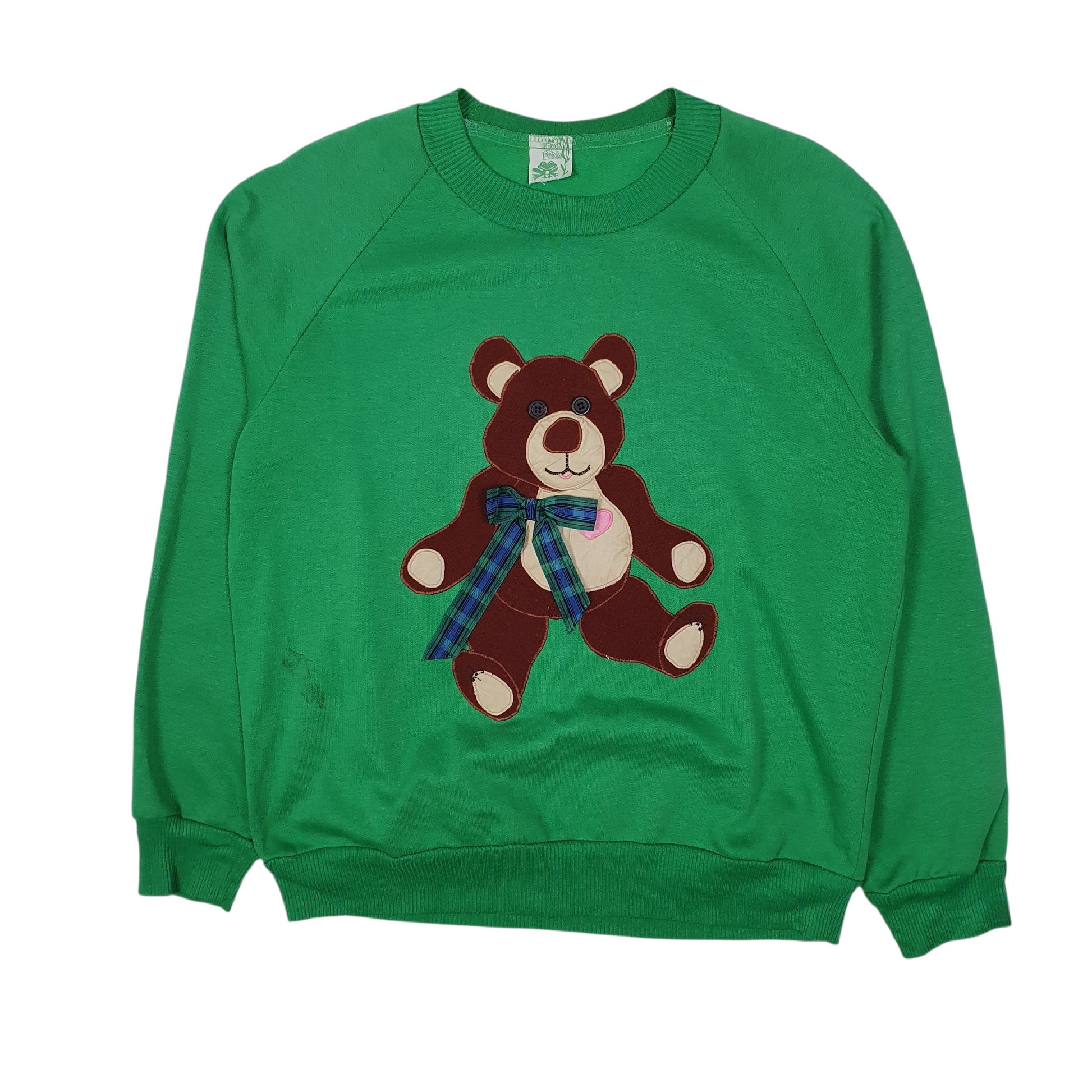 Womens Green The Frog Pond Teddy Bear Crewneck Jumper