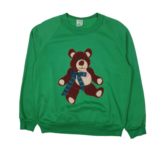 Womens Green The Frog Pond Teddy Bear Crewneck Jumper