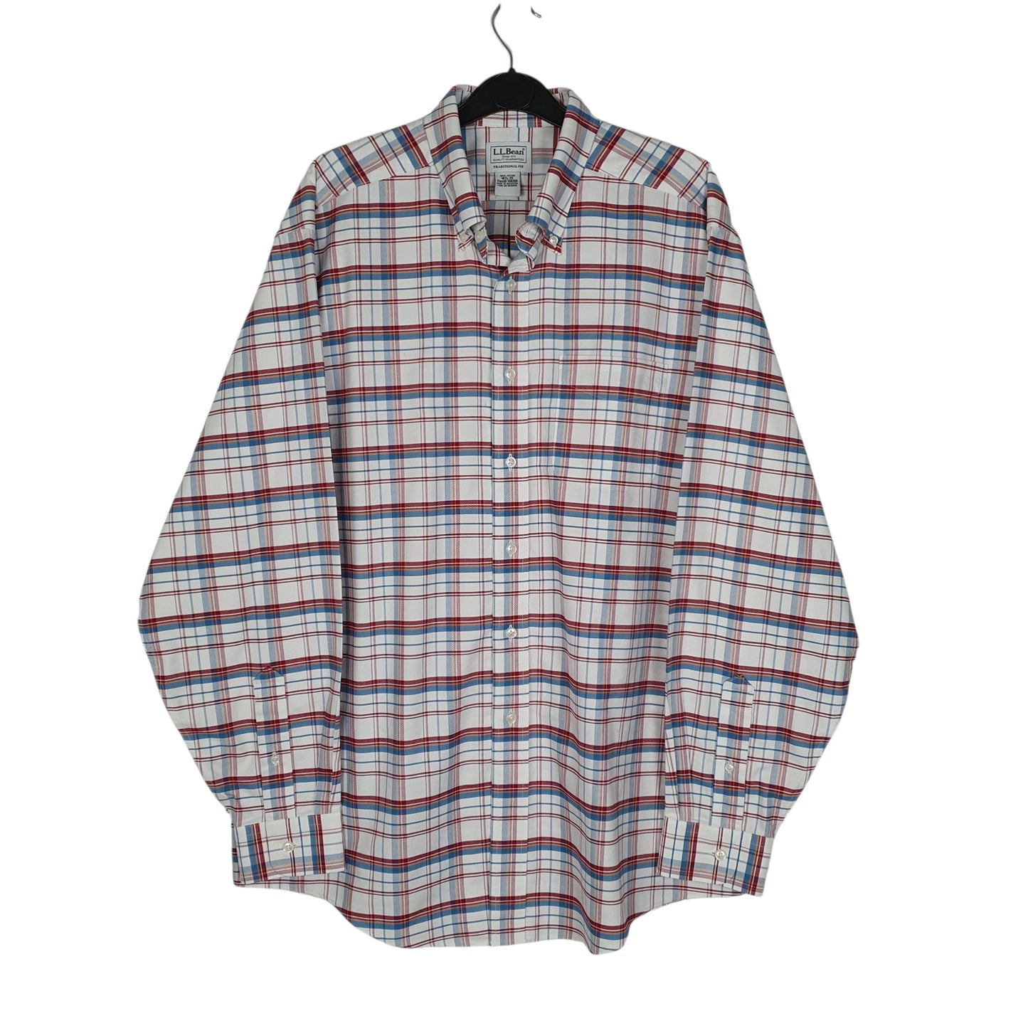 Mens White L.L.Bean  Long Sleeve Shirt