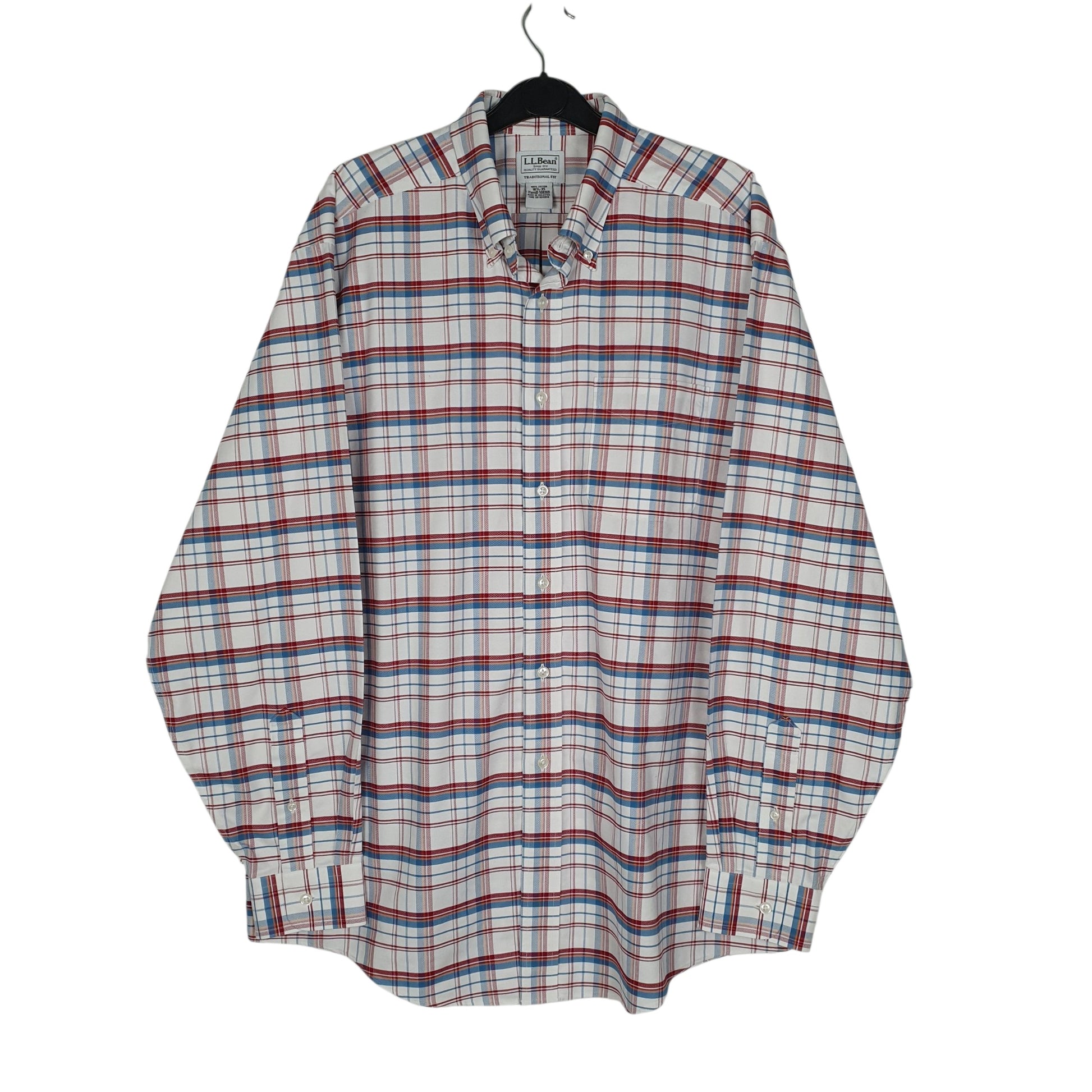 Mens White L.L.Bean  Long Sleeve Shirt