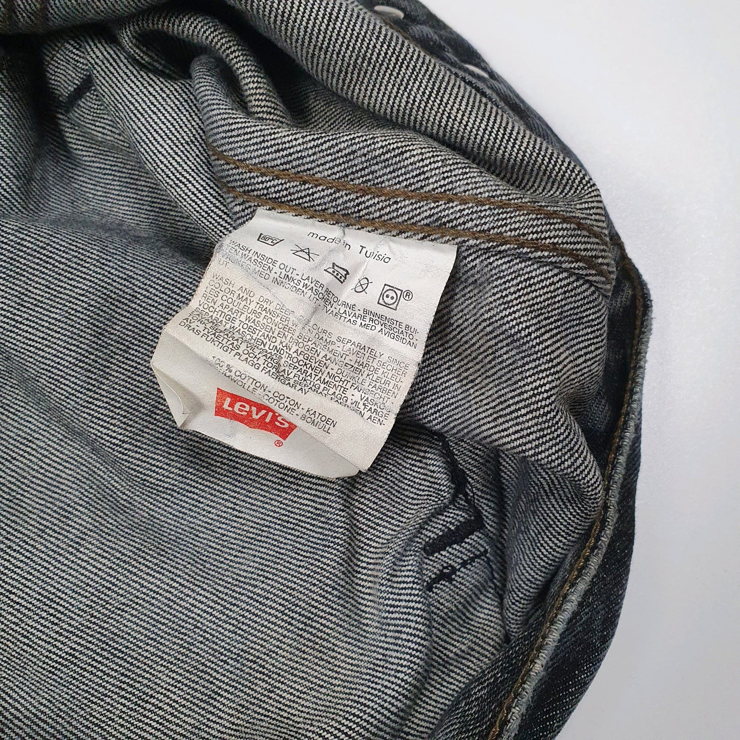 Mens Grey Levis Vintage 1990s Type 3 Trucker  Coat