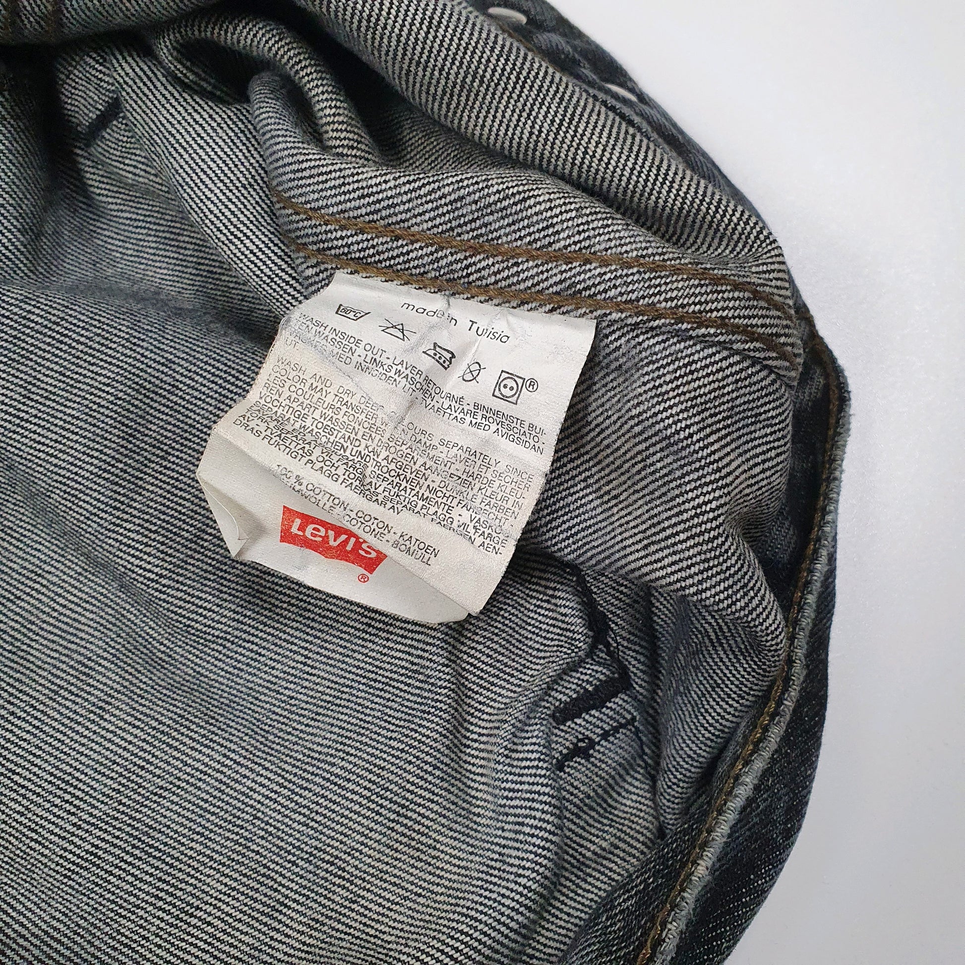 Mens Grey Levis Vintage 1990s Type 3 Trucker  Coat