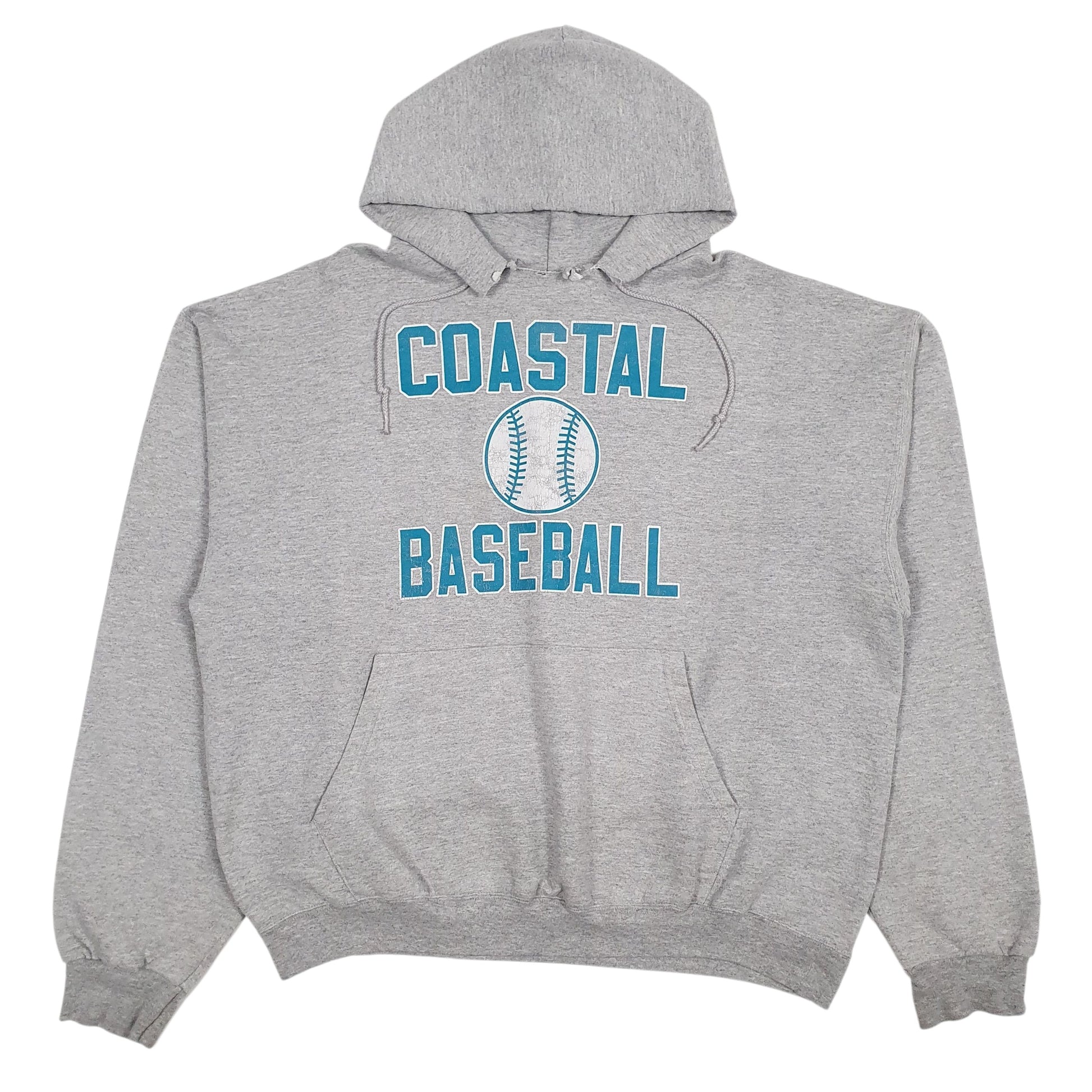 Mens Grey Champion Coastal Baseball Hoodie Jumper