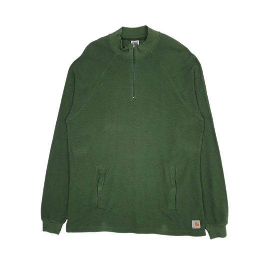 Mens Green Carhartt  Quarter Zip Jumper