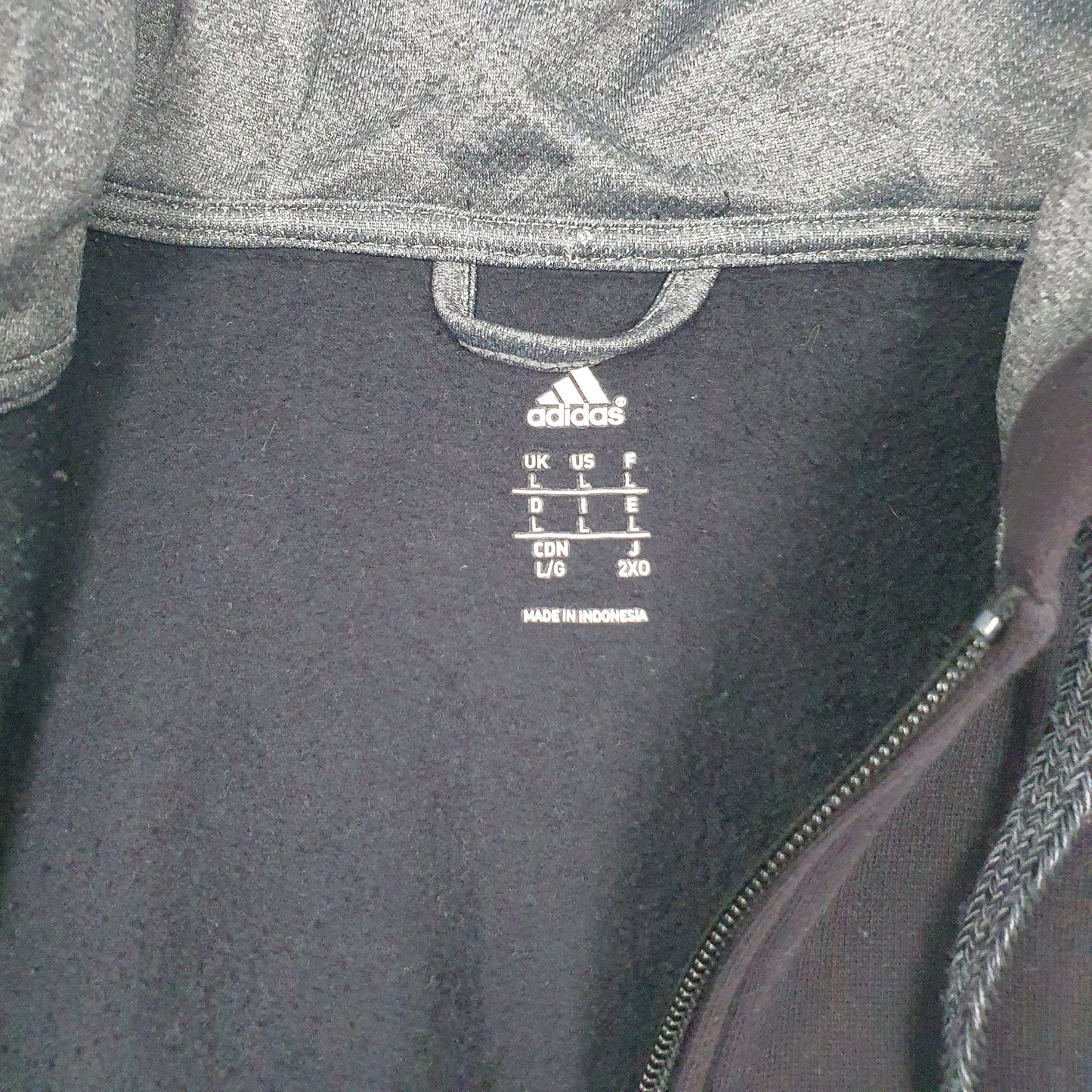 Mens Black Adidas  Full Zip Jumper