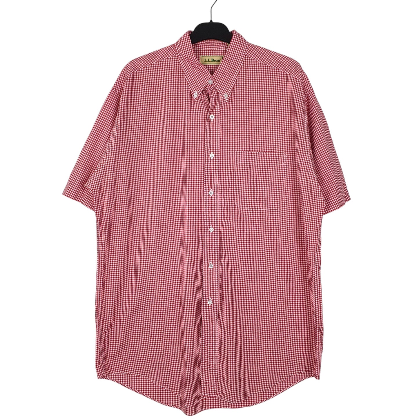 Mens Red L.L.Bean Vintage 90s Short Sleeve Shirt