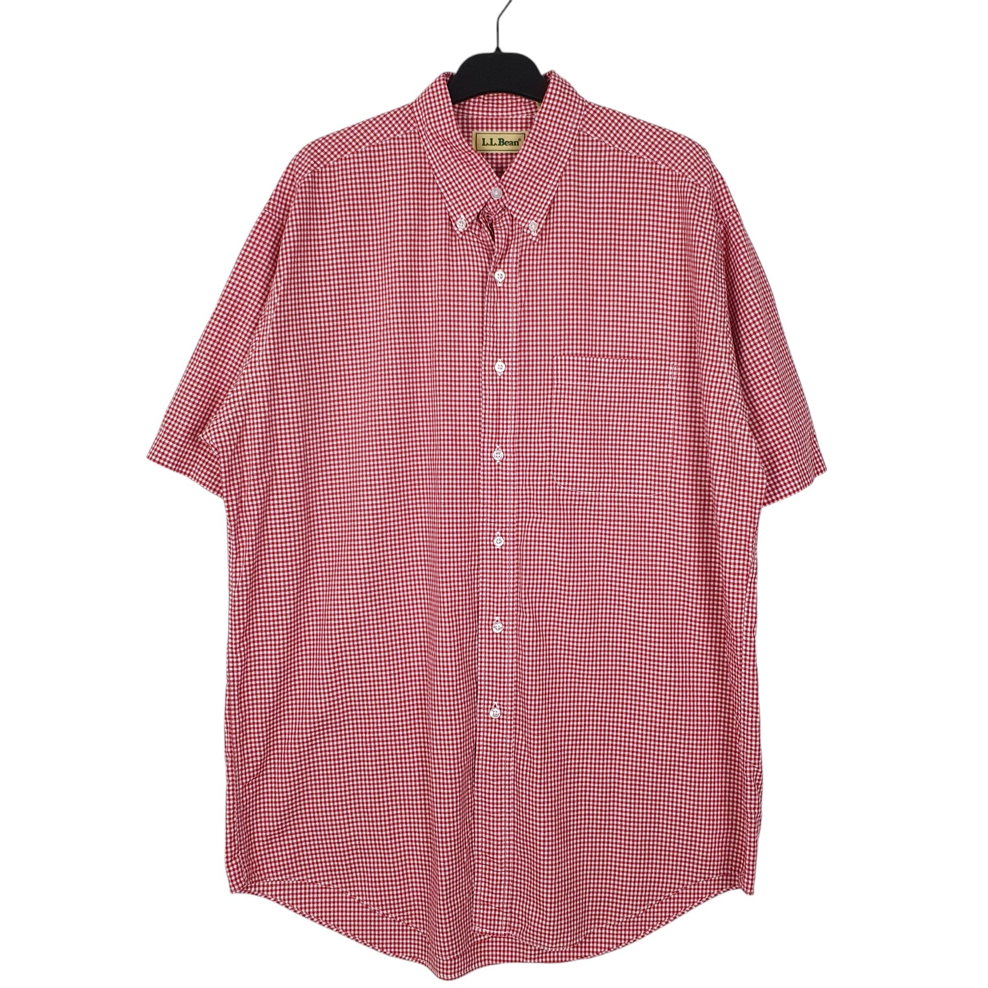 Mens Red L.L.Bean Vintage 90s Short Sleeve Shirt