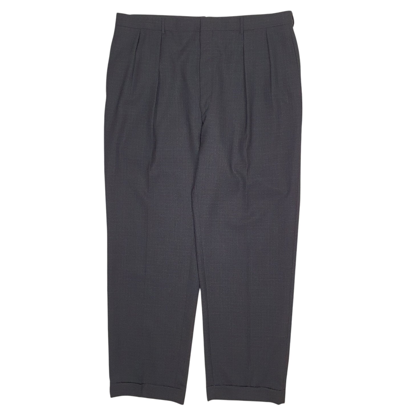 Mens Black Polo Ralph Lauren Pleated Vintage 80s Made In Italy Mohair Formal Trousers