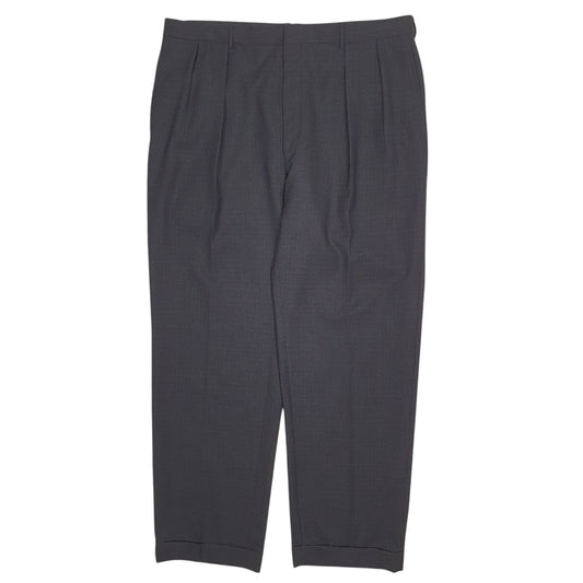 Mens Black Polo Ralph Lauren Pleated Vintage 80s Made In Italy Mohair Formal Trousers