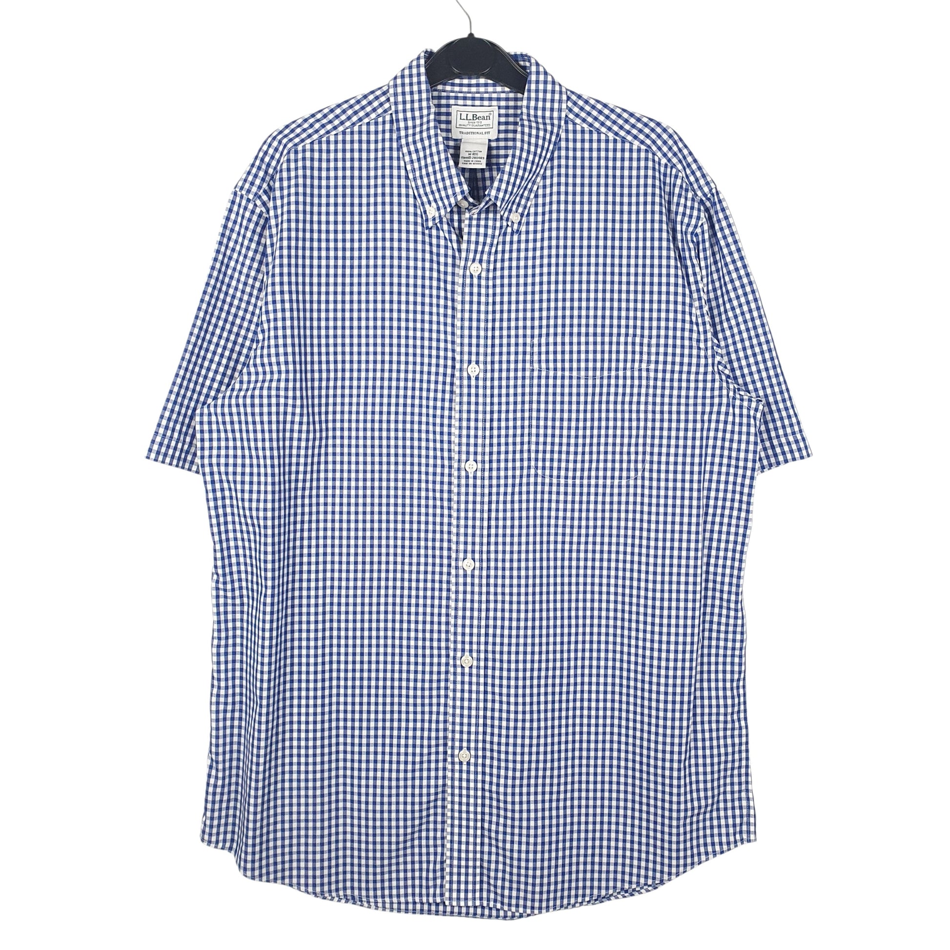 Mens Blue L.L.Bean  Short Sleeve Shirt