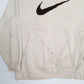 Mens Cream Nike Vintage 00s Hoodie Jumper