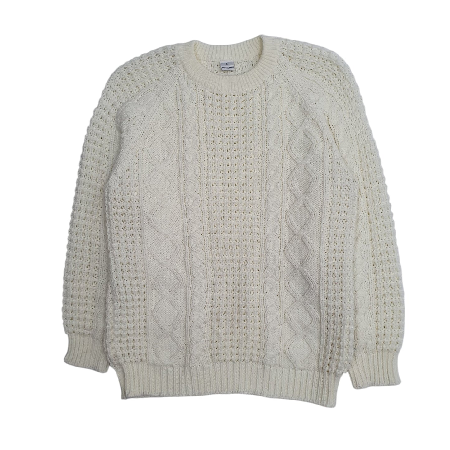 Womens Cream Unbranded Chunky Knit Crewneck Jumper