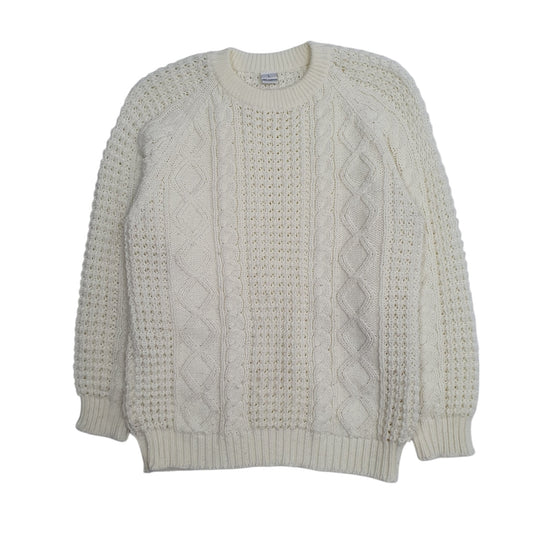 Womens Cream Unbranded Chunky Knit Crewneck Jumper