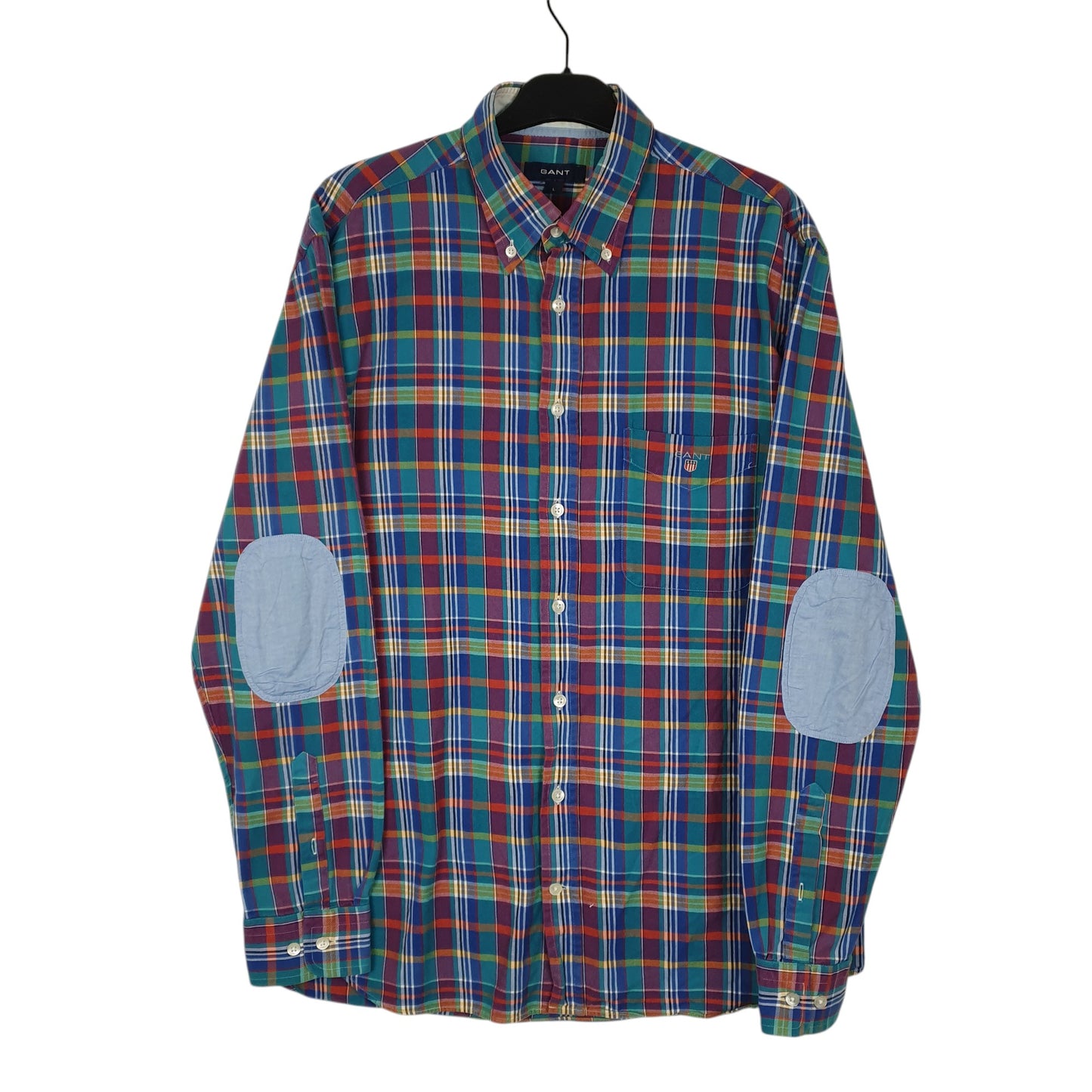 Mens Blue GANT Redwood Flannel Long Sleeve Shirt