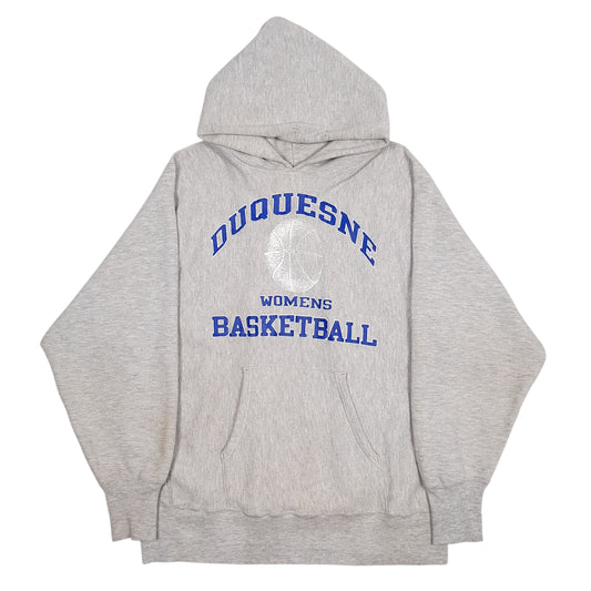 Mens Grey Champion Made In USA 90s  Reverse Weave Hoodie Jumper