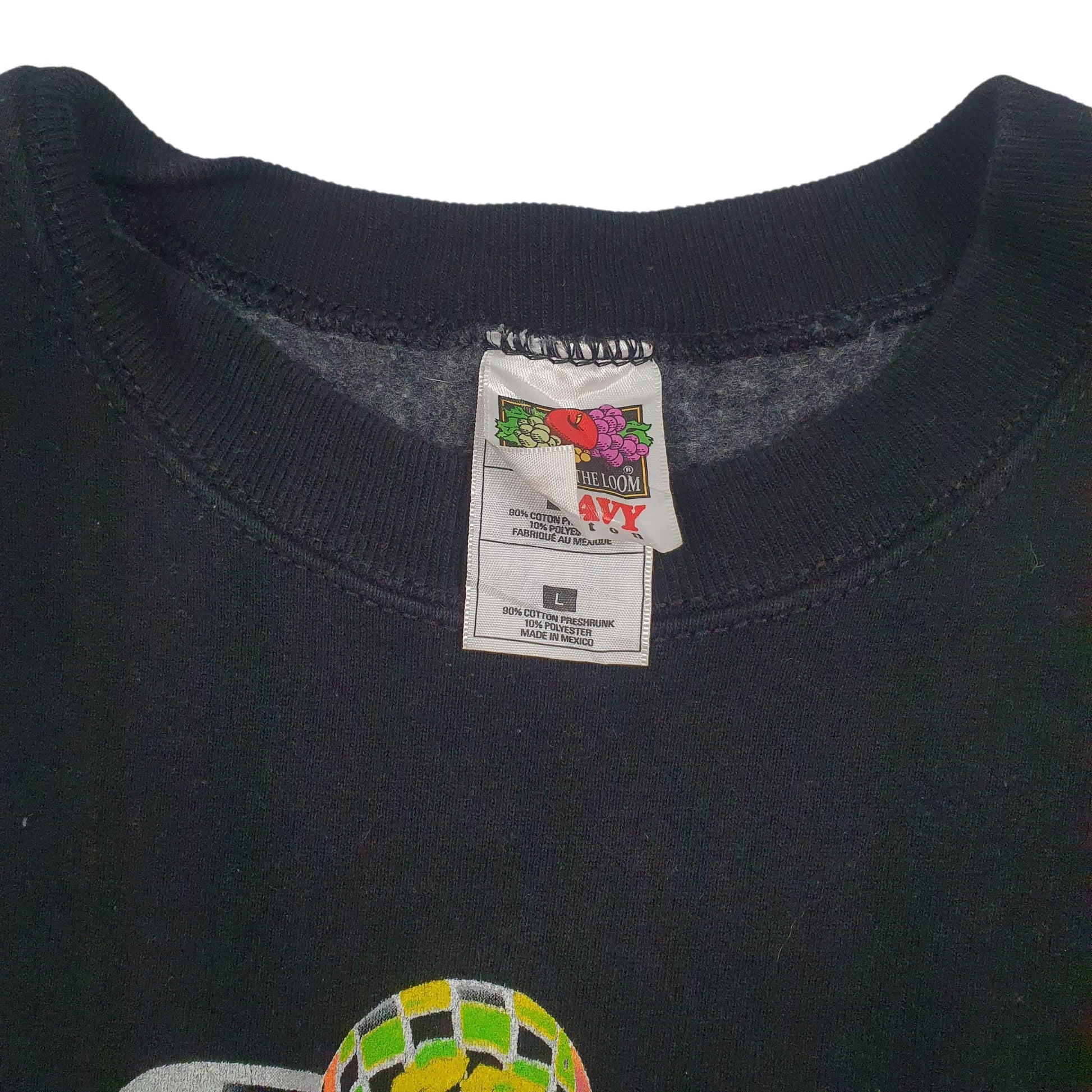 Mens Black Fruit Of The Loom  Crewneck Jumper