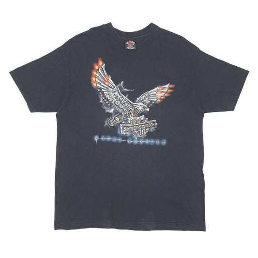 Mens Black Harley Davidson Vintage 90s Short Sleeve T Shirt