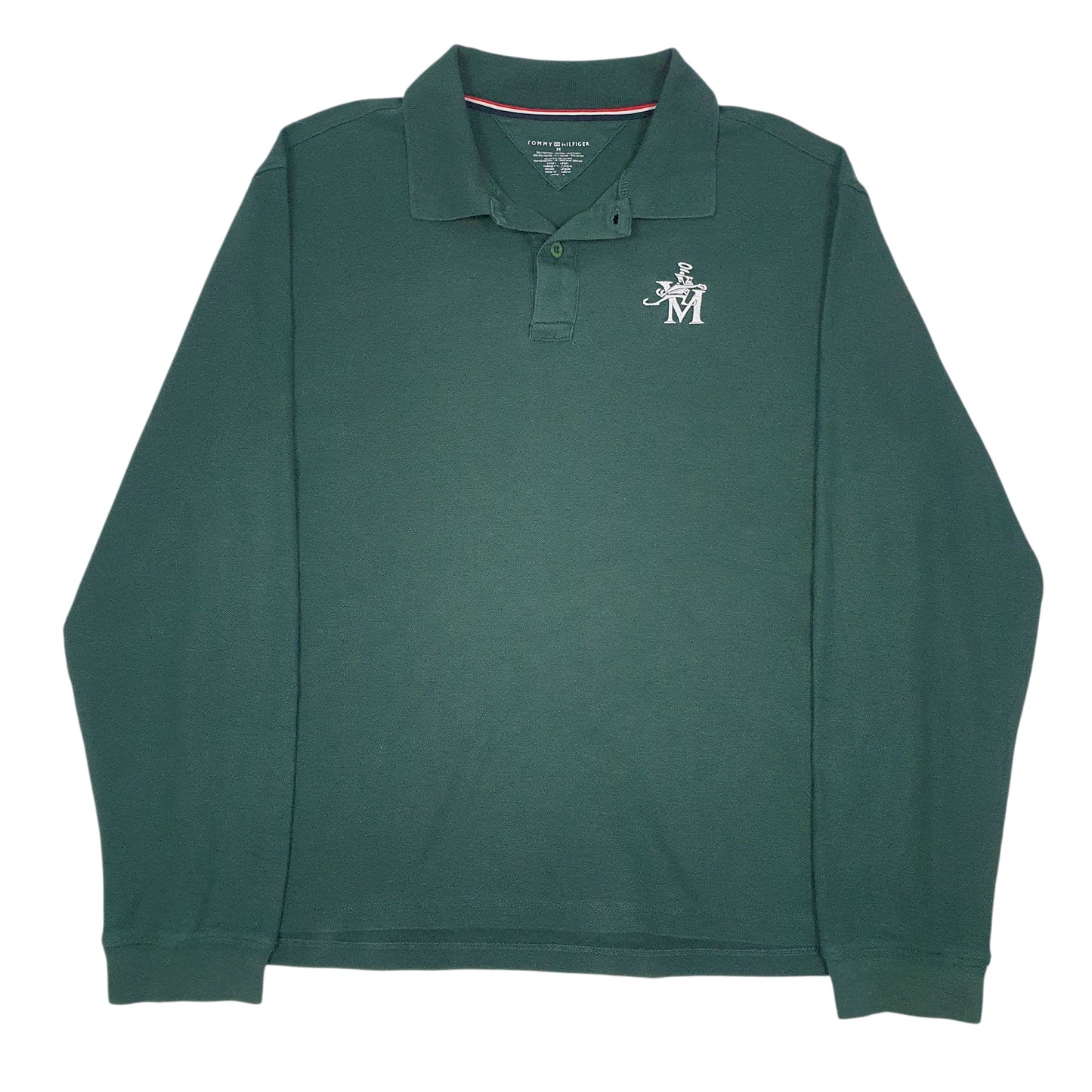 Mens Green Tommy Hilfiger  Long Sleeve Polo Shirt