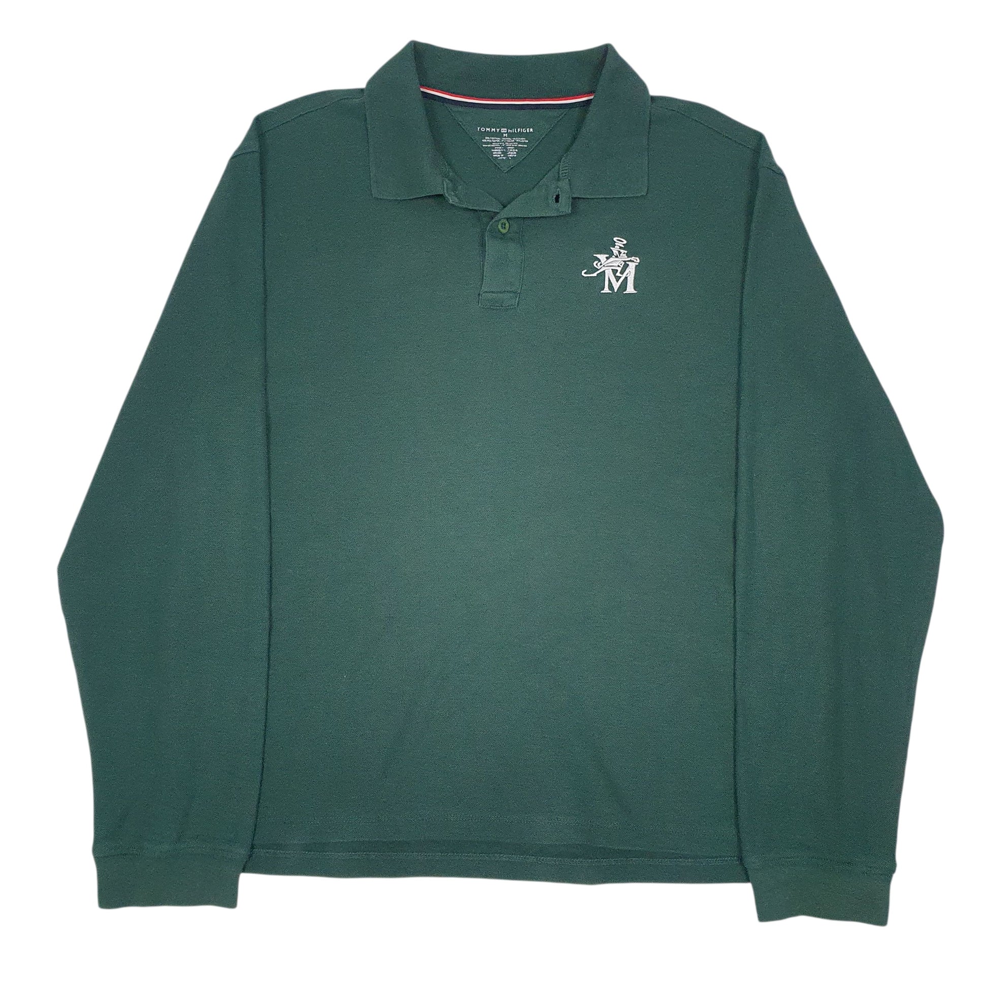 Mens Green Tommy Hilfiger  Long Sleeve Polo Shirt